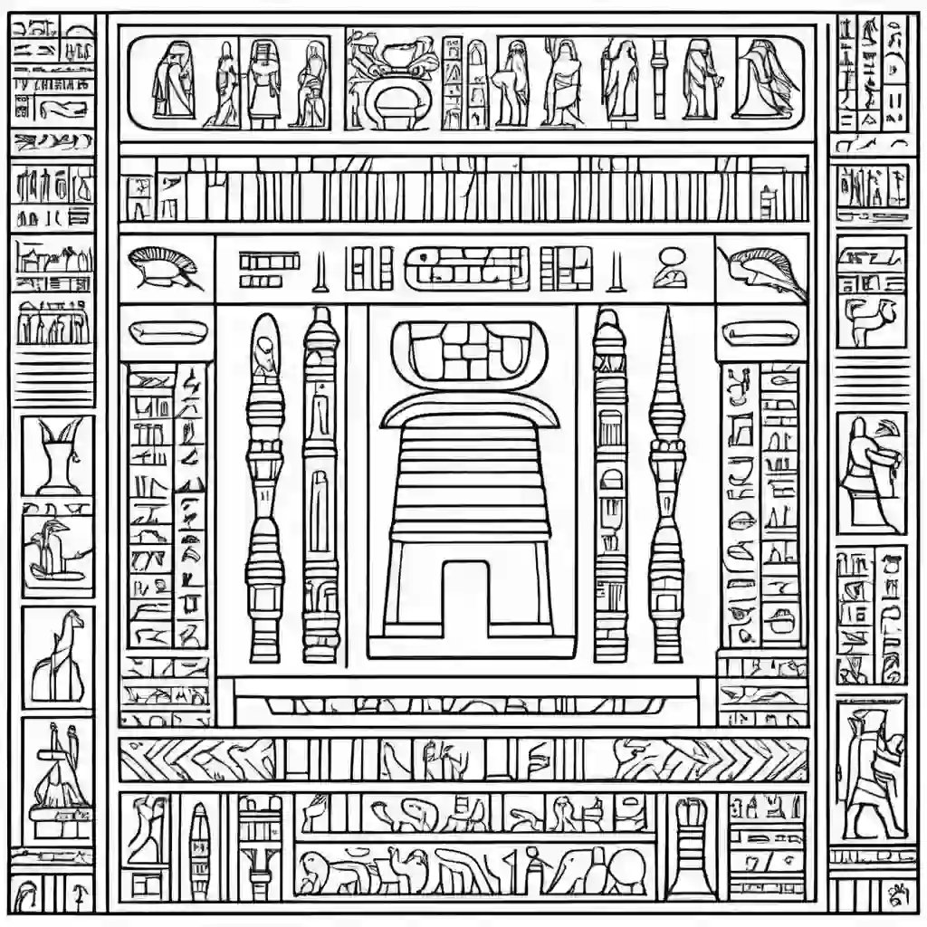 Hieroglyphic Tablets coloring pages